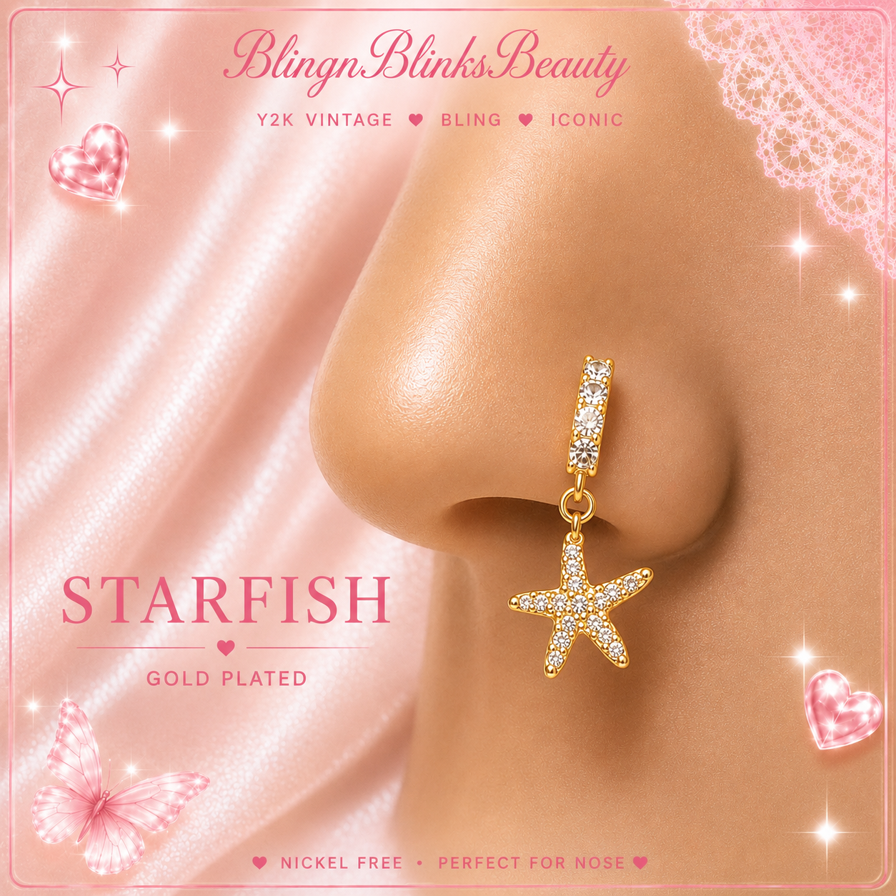 BLING'D STARFISH NOSE RING